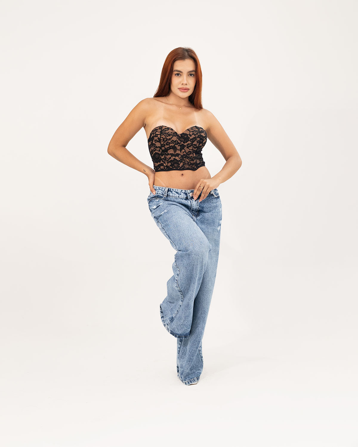 Corset encaje floral