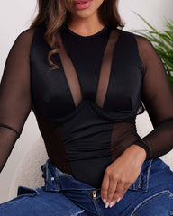 Vista previa del color NEGRO del producto Body con Transparencias Elegantes