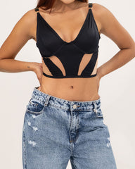 Vista previa del color NEGRO del producto Crop transparente nude