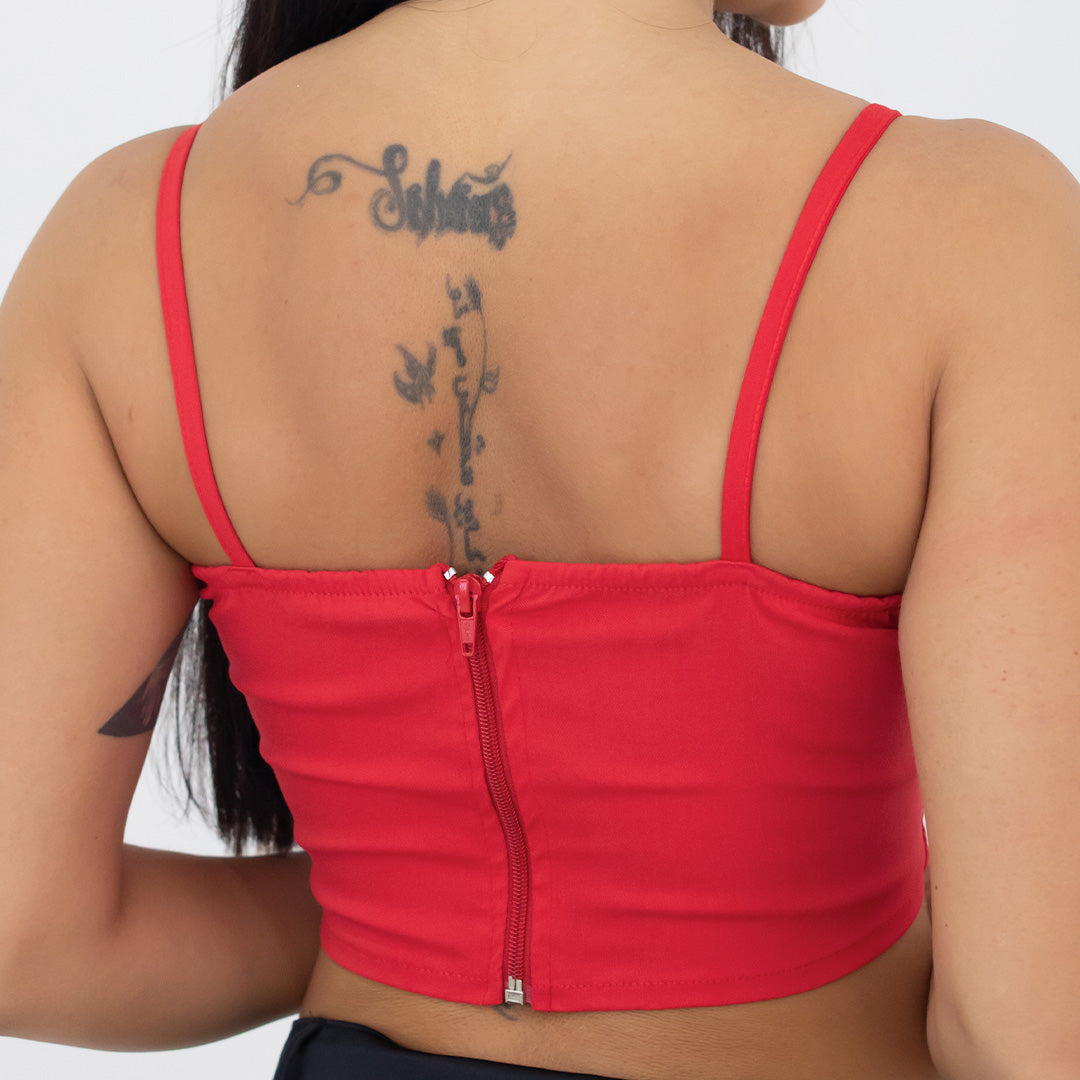 Crop Top Bustier Estilo Esqueleto
