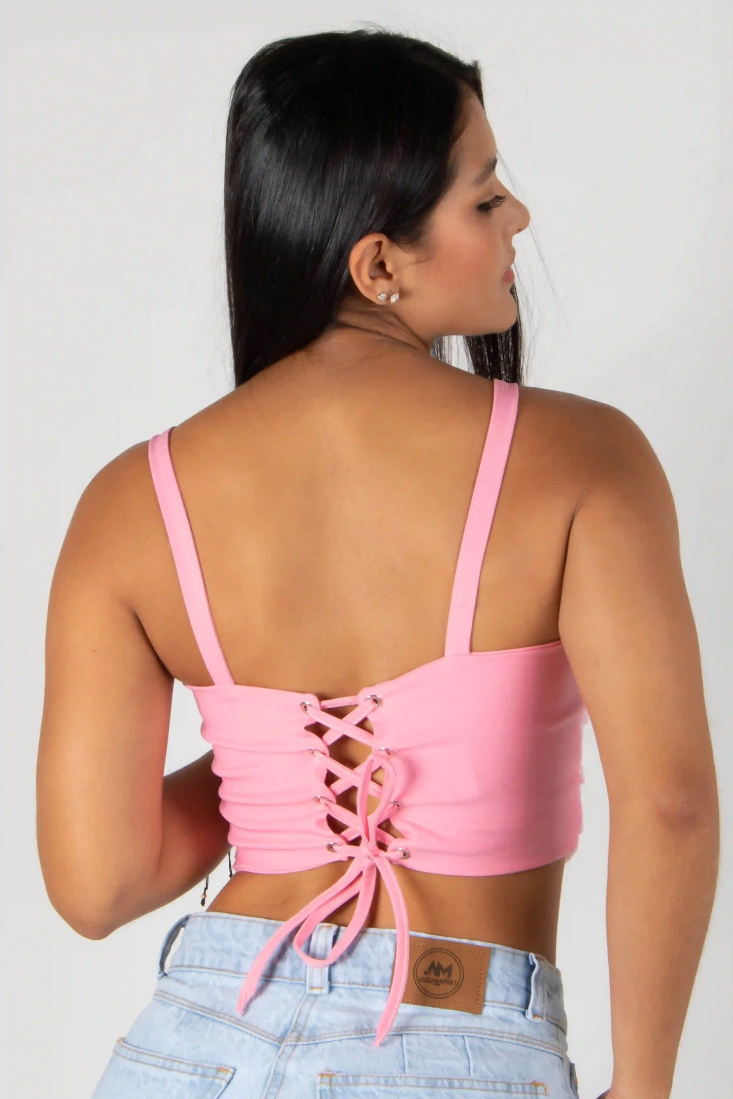 BLUSA TIPO CORSET CON TIRAS Y AJUSTE POSTERIOR