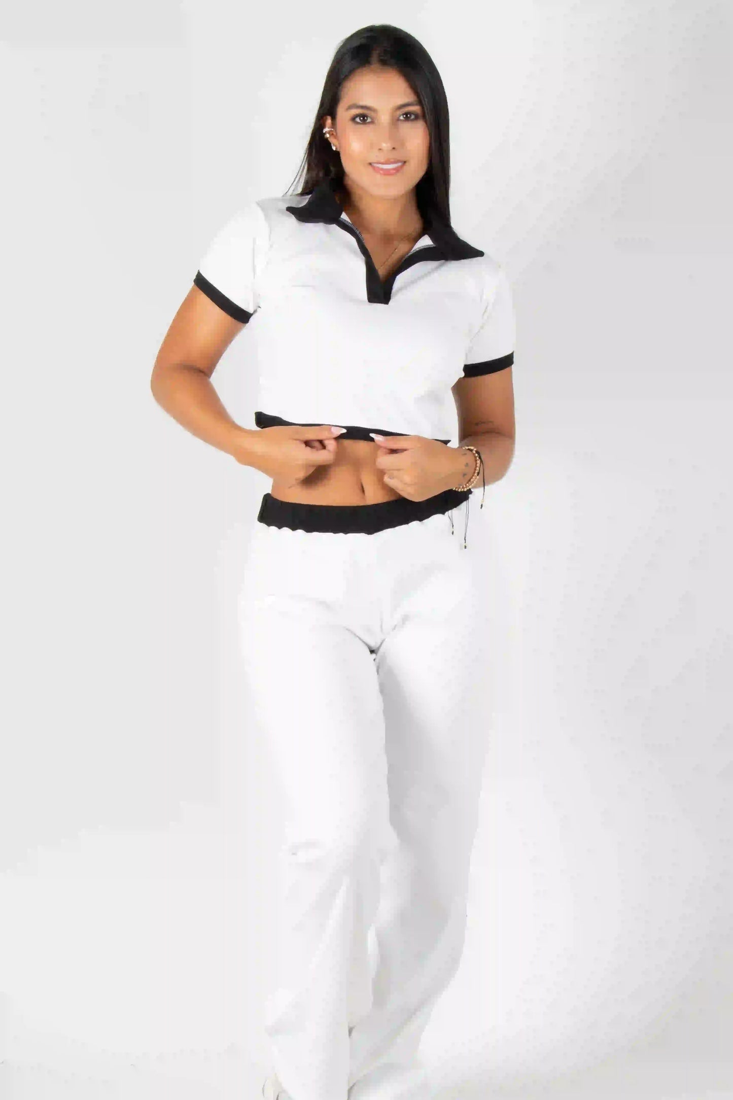 Set Camisa Manga Corta con Pantalón de Elongación
