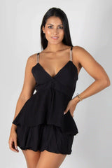 Vista previa del color NEGRO del producto Vestido Corto con Boleros