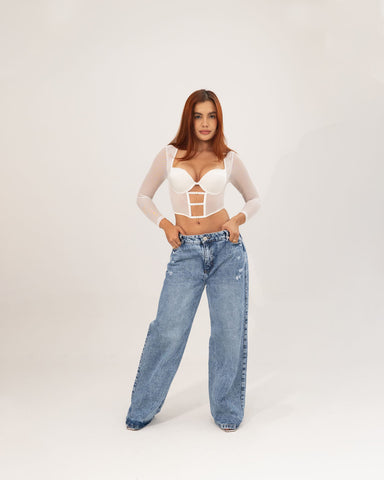 Crop Top Manga Larga con Transparencias imagen 16