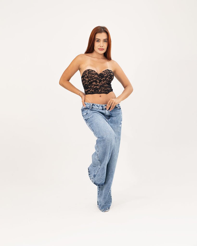 Corset encaje floral