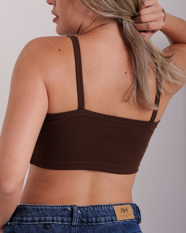 Crop top con cordón de brillos imagen 4