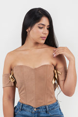 crop top tipo corset con mangas removibles