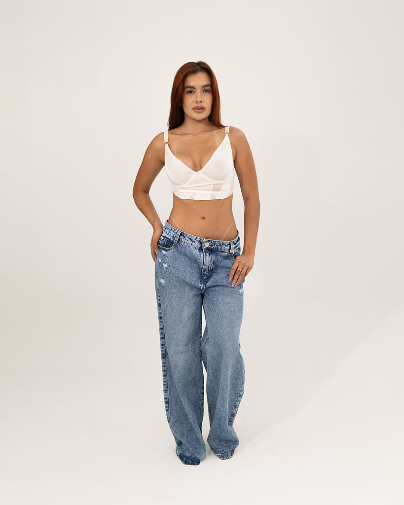 Crop top traslúcido
