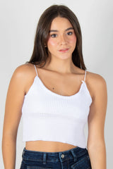 BLUSA SIN MANGAS TIPO CROPTOP