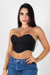 CROP TOP STRAPLESS TIPO CORSET