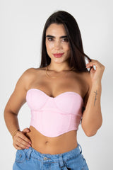 CROP TOP STRAPLESS TIPO CORSET