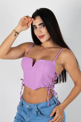 CROP TOP TIPO CORSET CON AJUSTES