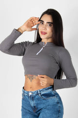 CAMISETA TIPO CROP TOP MANGA LARGA