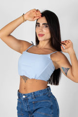 Crop top tipo corset con ajustes