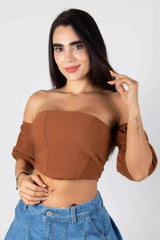 BLUSA TIPO CORSET STRAPLES