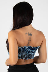 CROP TOP STRAPLESS EN DENIM