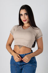 CAMISETA CROP TOP TIPO POLO