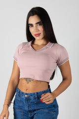 CAMISETA CROP TOP TIPO POLO