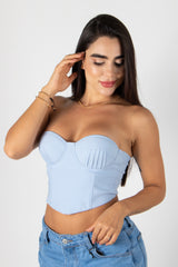 CROP TOP STRAPLESS TIPO CORSET