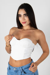 CROP TOP STRAPLESS TIPO CORSET