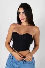 CROP TOP STRAPLESS TIPO CORSET