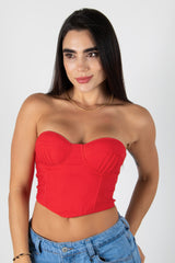 CROP TOP STRAPLESS TIPO CORSET