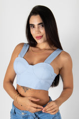 CROP TOP TIPO CORSET CON COPAS