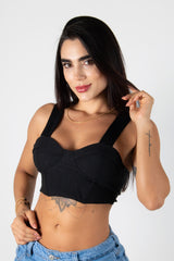 CROP TOP TIPO CORSET CON COPAS