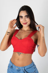 CROP TOP TIPO CORSET CON COPAS