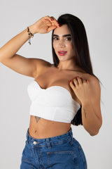 Crop top strapless tipo corset