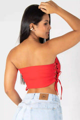 BLUSA TIPO CORSET STRAPLES CON AJUSTES