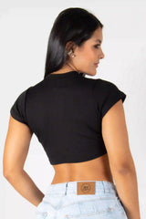 BLUSA TIPO CROPTOP MANGA CORTA