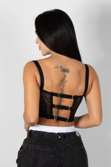 Crop top tipo corset en encaje