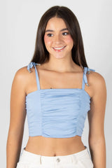 BLUSA TIPO CORSET CON TIRAS DE AJUSTE Y CREMALLERA POSTERIOR