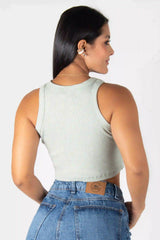 BLUSA TIPO CROPTOP SIN MANGAS