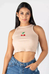 BLUSA TIPO CROPTOP SIN MANGAS