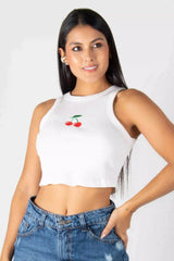 BLUSA TIPO CROPTOP SIN MANGAS