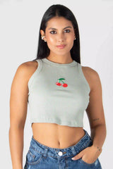 BLUSA TIPO CROPTOP SIN MANGAS