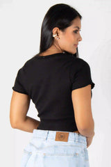 BLUSA MANGA CORTA CON BORDADO