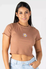 BLUSA MANGA CORTA CON BORDADO