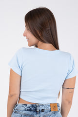 Camiseta crop top con cremallera