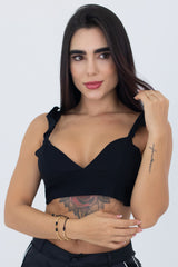 CROP TOP TIPO ESQUELETO CON MANGAS TIPO VOLERO