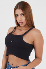 Vista previa del color NEGRO del producto Crop Top Sisa con Aplique