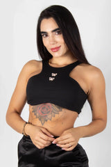 BLUSA TIPO CROP CON APLIQUES