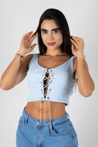 Crop Top Con Escote imagen 3