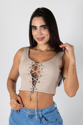 Crop Top Con Escote imagen 4