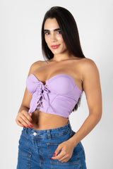 Crop top tipo corset con ajustes