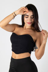 crop top strapless tipo corset