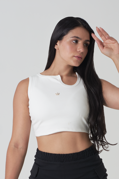 Crop top con aplique