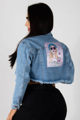 CHAQUETA EN DENIM CORTA